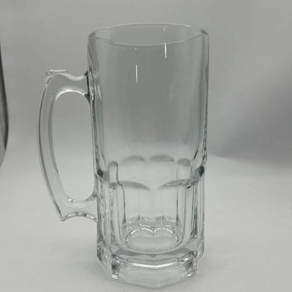 LIBBEY 33.7 Oz Clear Heavy Glass 8" Tall Beer Mug/Stein - Picture 1 of 8